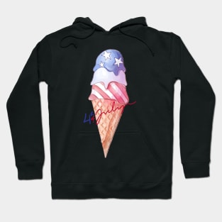 Independence day ice cream water colour Hoodie